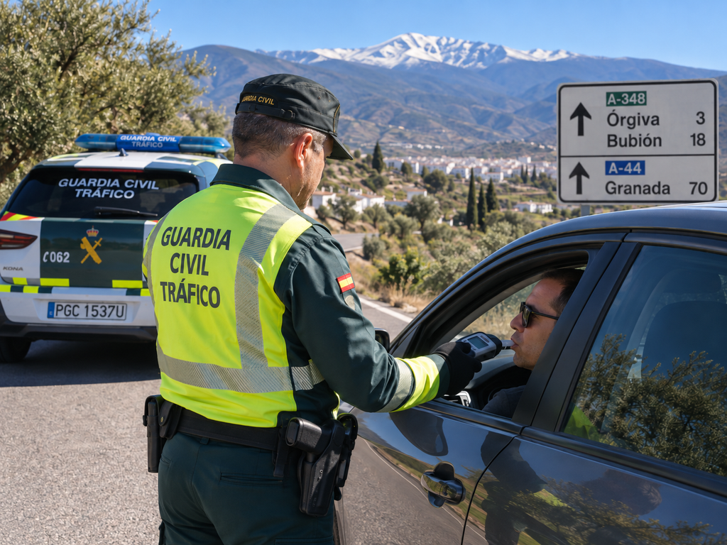 Guardia Civil roadside check illustrating drink driving in Spain